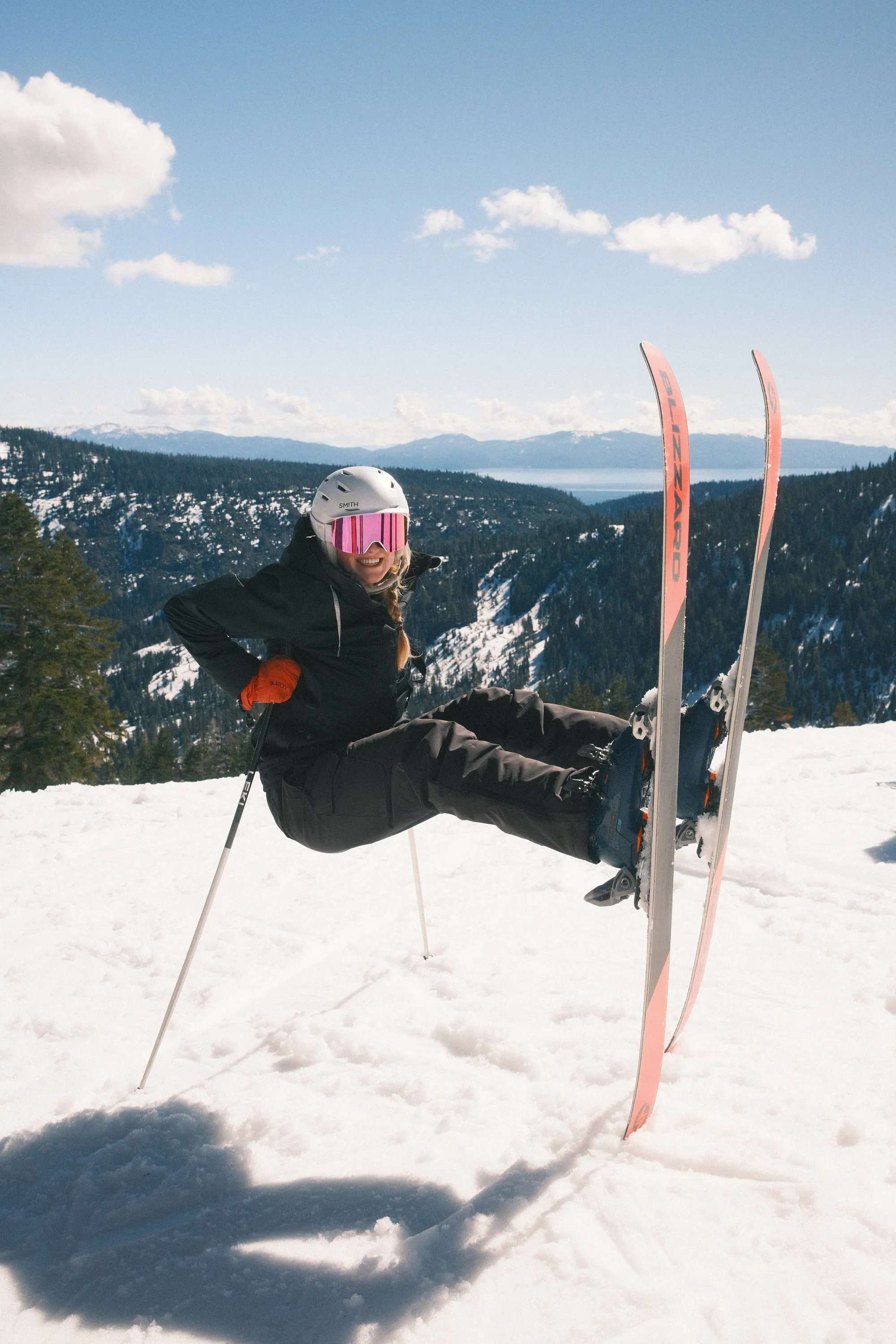 Sitting out a run at the top of the mountain.